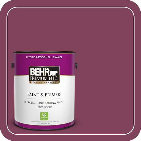 BEHR PREMIUM PLUS 1 gal. Home Decorators Collection #HDC-WR14-12 Cheerful Wine Eggshell Enamel Low Odor Interior Paint & Primer