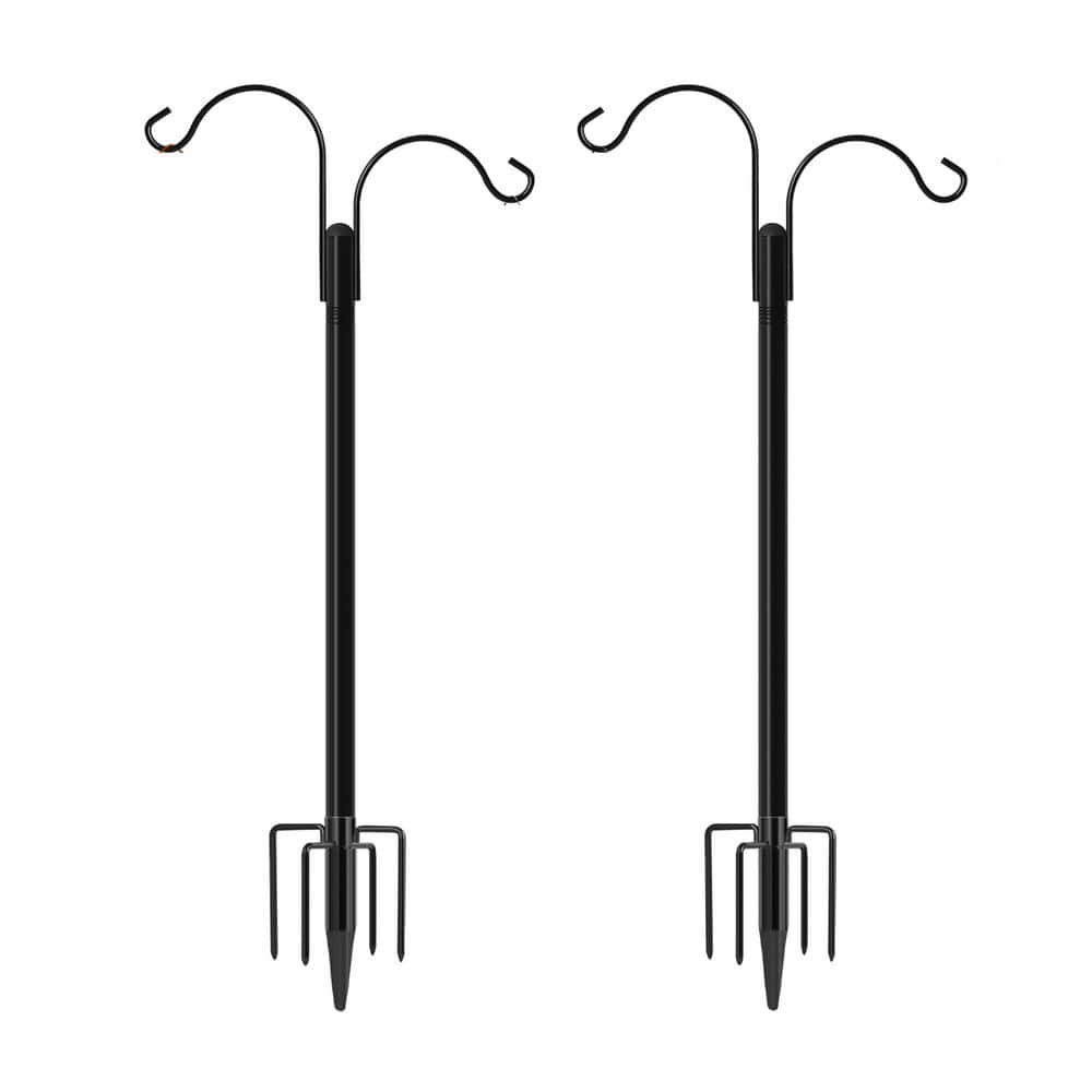 17.01 Inc Double Shepherds Hooks for Outdoor, Garden Pole with 5 Base Prongs Heavy Duty Planter Hooks for Hanging Plant price history on PriceWatchPro