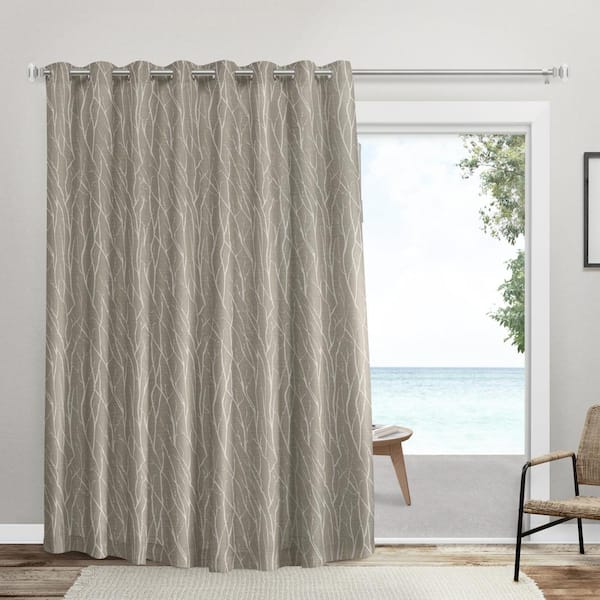 EXCLUSIVE HOME Forest Hill Patio Natural Nature Room Darkening Grommet Top Indoor Curtain Panel, 108 in. W x 96 in. L (Set of 2)