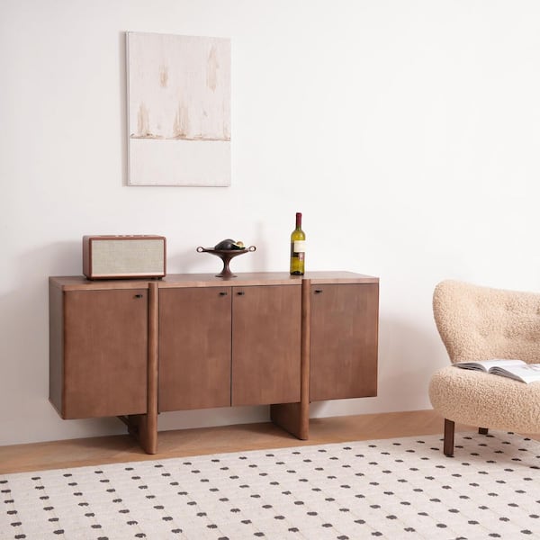 CHRISTOPHER KNIGHT HOME Mason Espresso Wood 60 in. W Modern Buffet Storage Sideboard with Adjustable Shelves, Doors