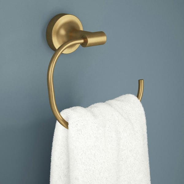 Satin brass towel outlet ring