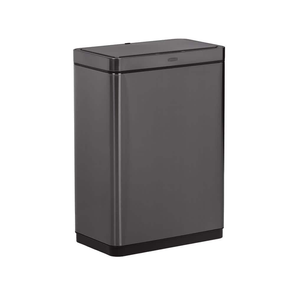Rubbermaid Elite Stainless Steel Sensor Trash Can for Home and Kitchen, Batteries Included, 12.4 Gallon, Charcoal (B093WZW8LT)