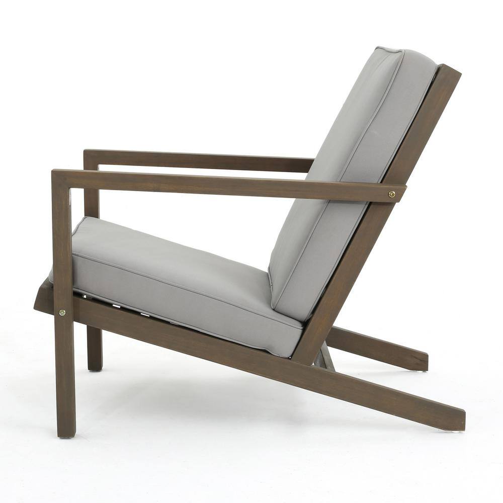 Gray Acacia Wood 3-Piece Outdoor Chat Set with Water-Resistant Cushions