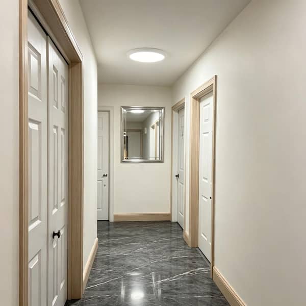 15 in. 36-Watt White Round LED Flat Panel 3200 Lumens Slim Flush Mount Ceiling Light with 5-Color Temperature Options