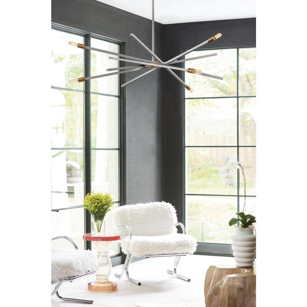 Archer Brushed Nickel Sputnik 6-Light Modern Chandelier