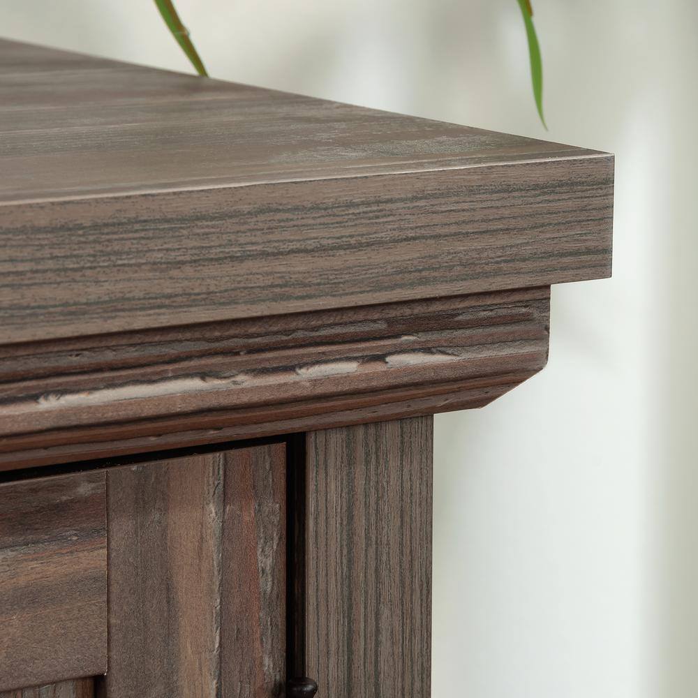 Pebble Pine Brown Wood Computer Desk with Drawer and Filing Cabinet