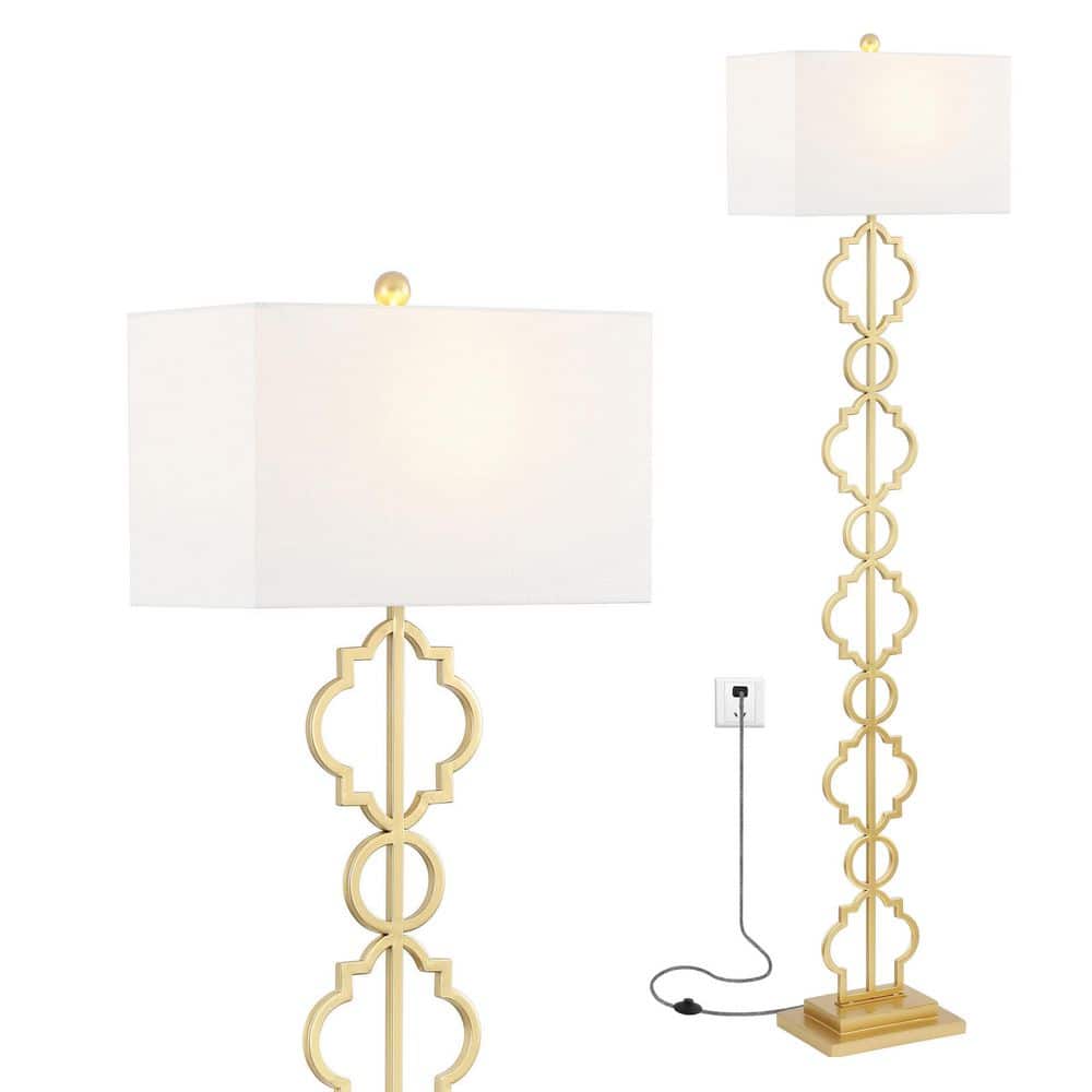 Selina 64.5 in. Gold Iron Ogee Trellis Modern LED Floor Lamp price history on PriceWatchPro