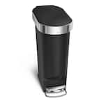 40 l/10.6 Gal. Black Plastic Slim Kitchen Step Trash Can
