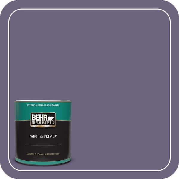 BEHR PREMIUM PLUS 1 qt. #650F-6 Victorian Iris Semi-Gloss Enamel Exterior Paint & Primer