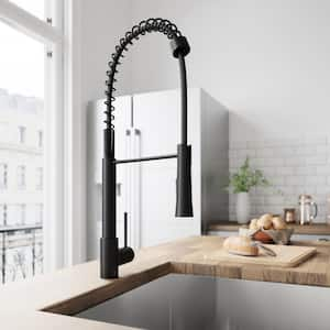 Laurelton Single Handle Pull-Down Sprayer Kitchen Faucet in Matte Black