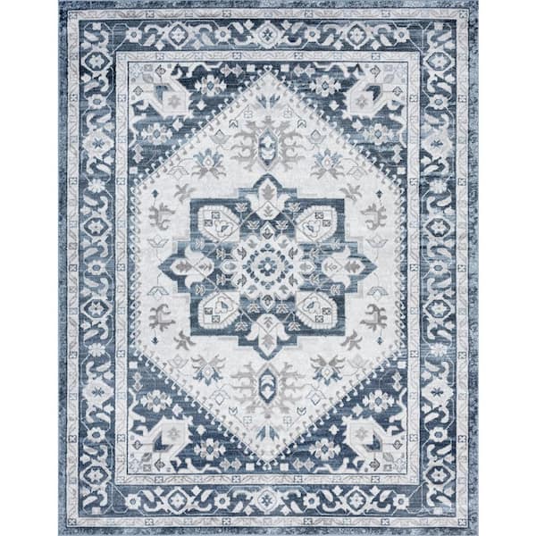 Tayse Rugs Nexus Medallion Blue 5 ft. x 7 ft. Indoor Area Rug