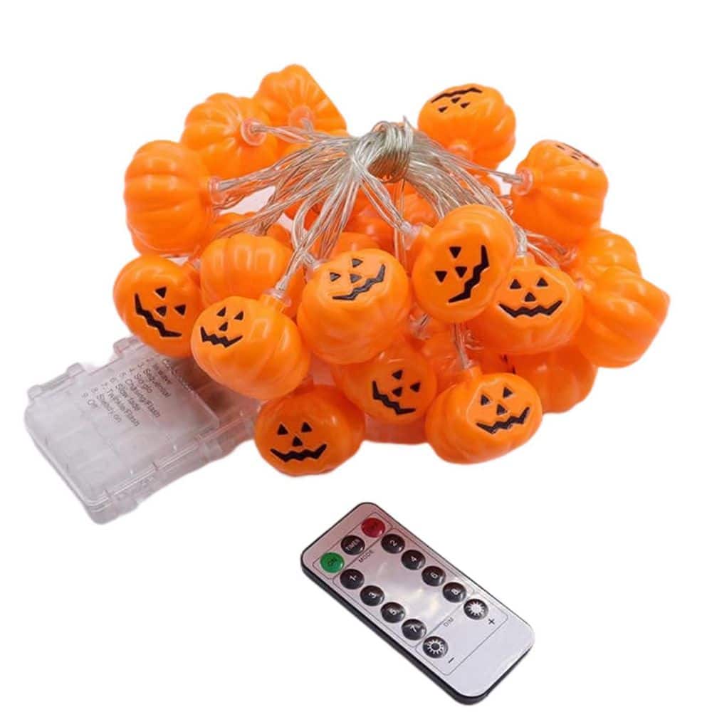 16.4 ft. Halloween Pumpkin String Lights with 8 Modes Timer and Waterproof Design for Indoor Bedroom and Party (30-Pack) price history on PriceWatchPro