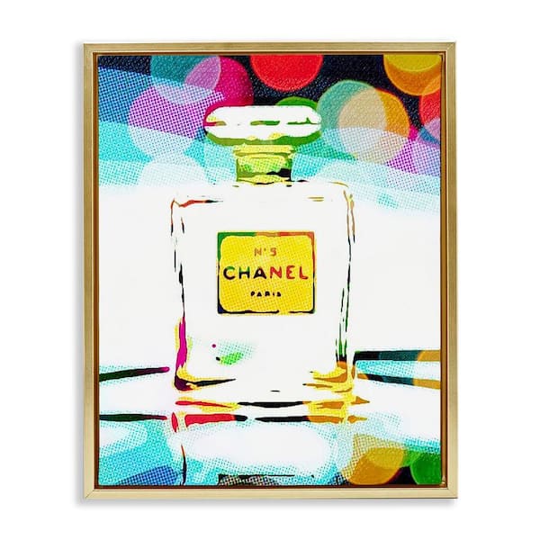 Stupell Industries Perfume with Modern Bokeh by Graffi tee Studios Gold Floater Frame Abstract Graphic Art Print 21 in. x 17 in.
