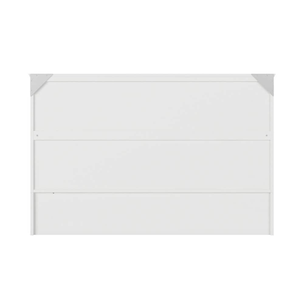Southampton White Wood Frame Queen Murphy Bed Chest with 6 in. Mattress, Built-in Charging Station and Storage - thumbnail 6