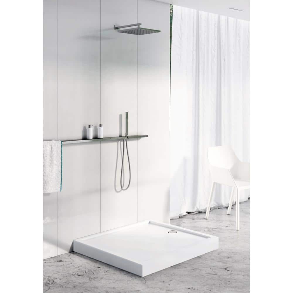 Jamaica 48" x 36" White Rectangular Shower Base