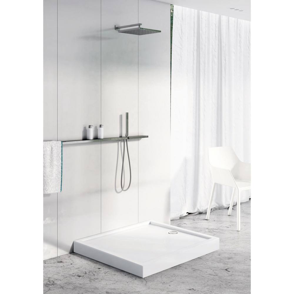 Jamaica White Rectangular Single Shower Base 48" x 32"