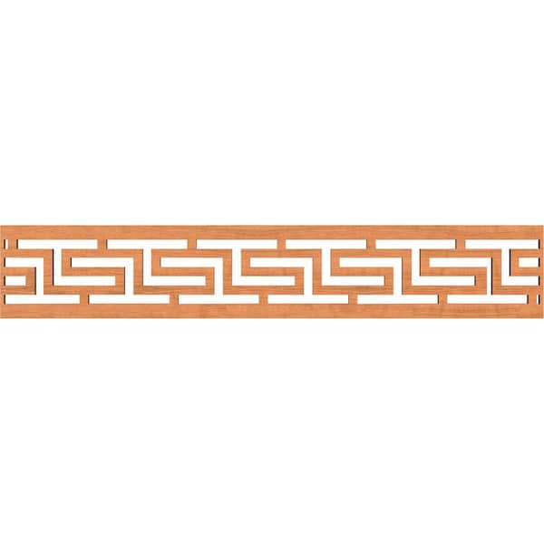 Ekena Millwork Tulum Fretwork 0.375 in. D x 46.625 in. W x 8 in. L Cherry Wood Panel Moulding