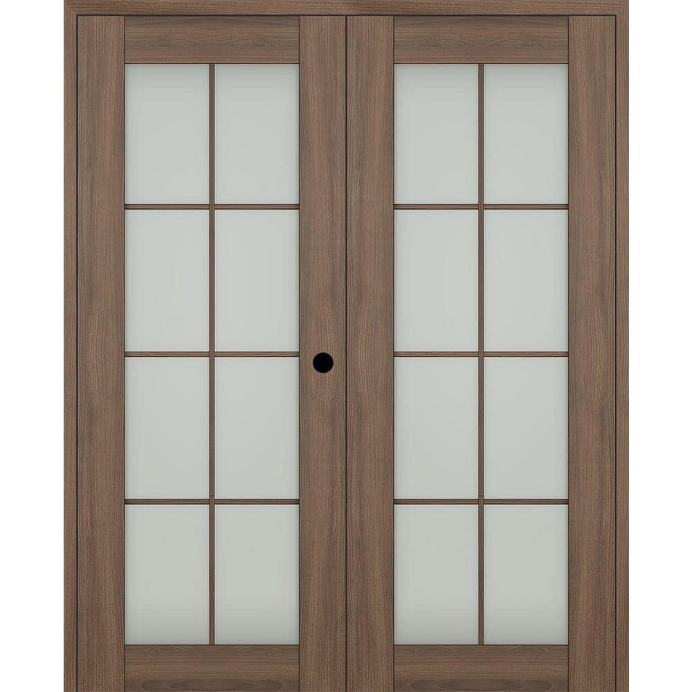 Avon 8 Lite N 60 in. x 80 in. Left Active 8-Lite Frosted Glass Pecan Nutwood Wood Composite Double Prehung French Door price history on PriceWatchPro