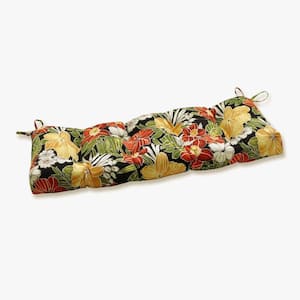 Tropical Rectangular Outdoor Bench Cushion in Black