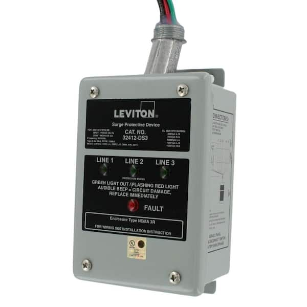 Leviton 120/240/120-Volt Hi-Leg Split Phase Delta Surge Panel, Gray