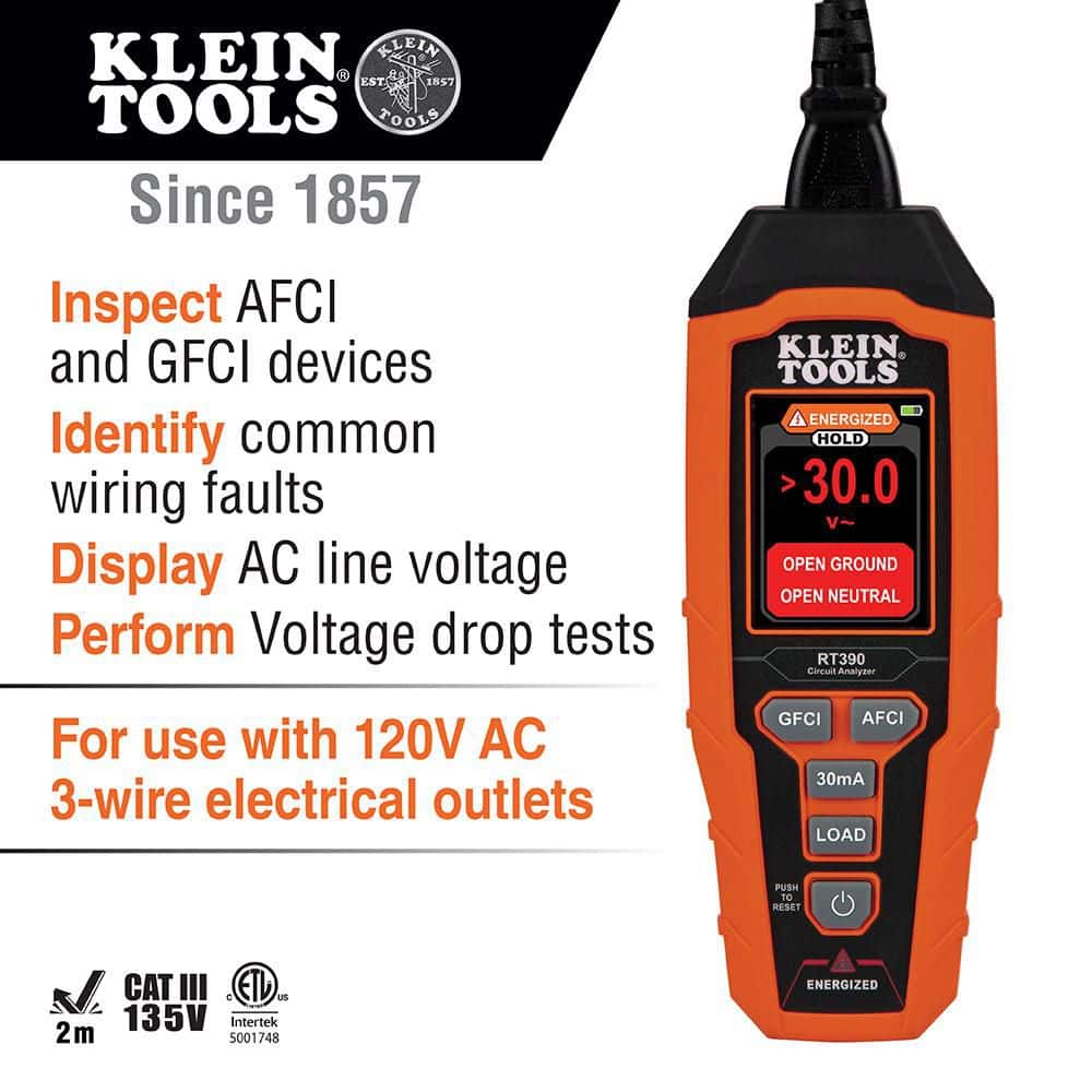 Orange ABS Plastic Digital Circuit Analyzer with LCD Display