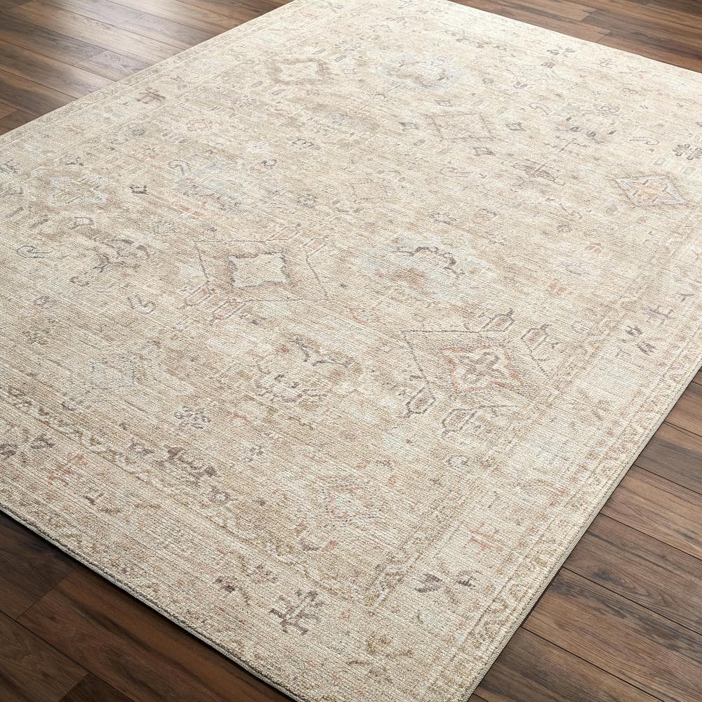Ivory Rectangular Synthetic Machine-Woven Area Rug 7'9" x 10'