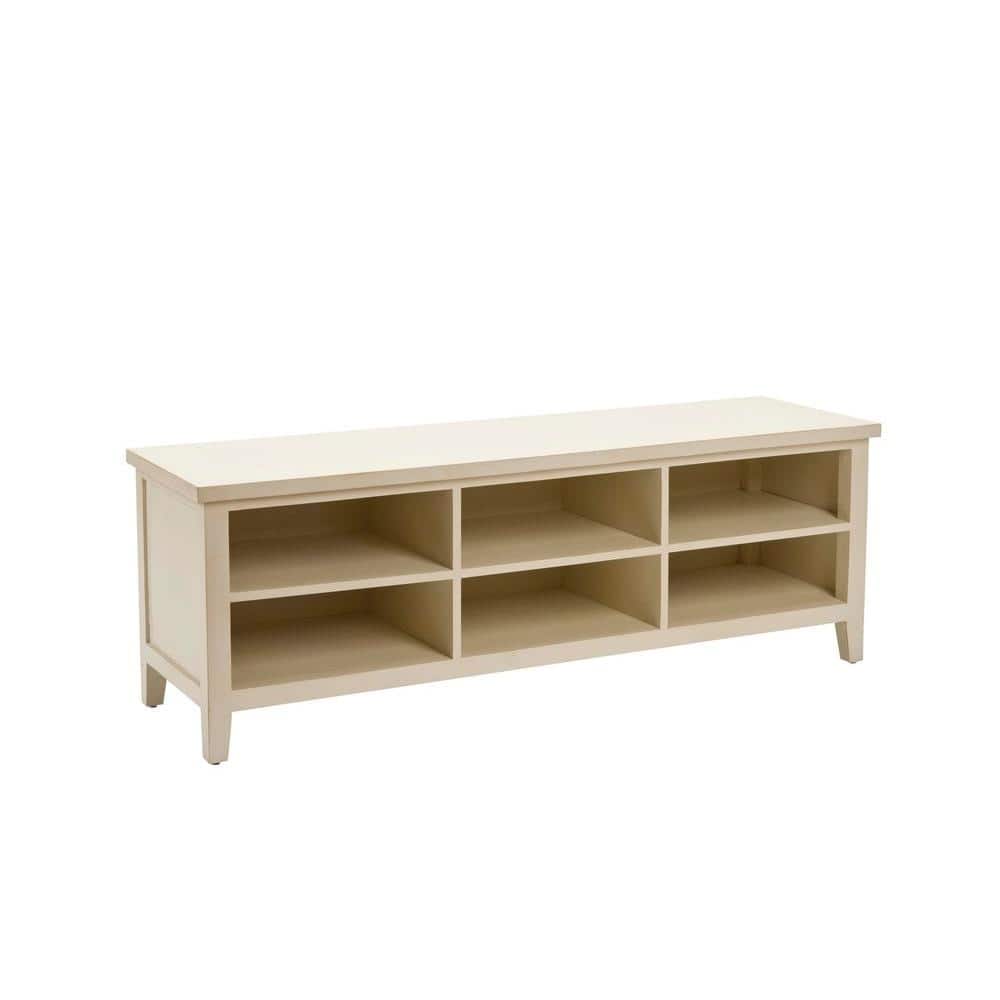 White Poplar Wood Transitional Bookshelf with Cubes