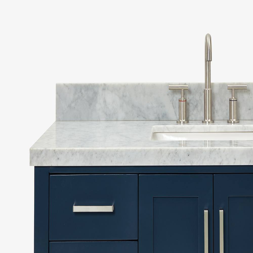 Magnolia Midnight Blue 49" Single Bathroom Vanity with Marble Top