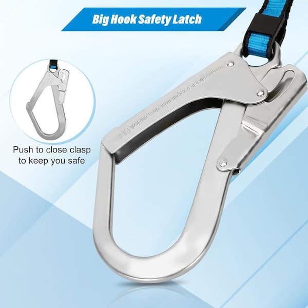 KIWDZFU 6 ft. Retractable Safety Lanyard with Rebar Hook Big Hook