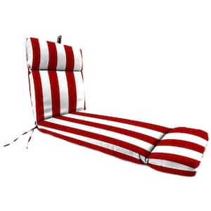 72 in. L x 22 in. W x 3.5 in. T Outdoor Chaise Lounge Cushion in Cabana Red