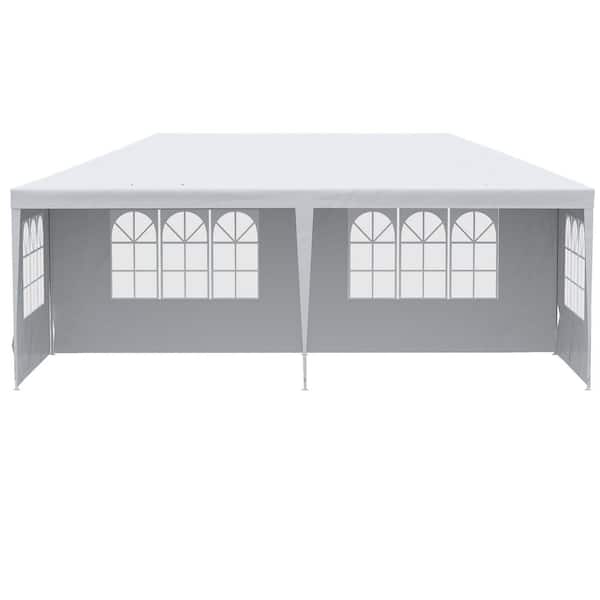 10 ft. x 20 ft. White Outdoor Party Tent with 4-Removable Side Walls
