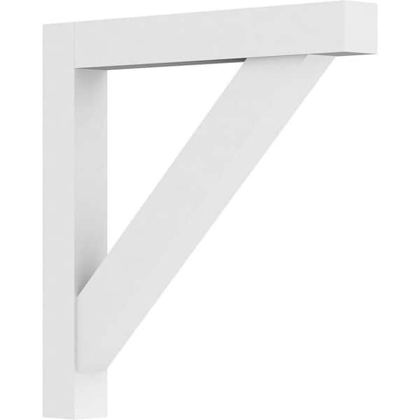 Ekena Millwork Standard Traditional 3 in. W x 30 in. H x 30 in. D Signature Urethane Polyurethane Bracket With Block Ends