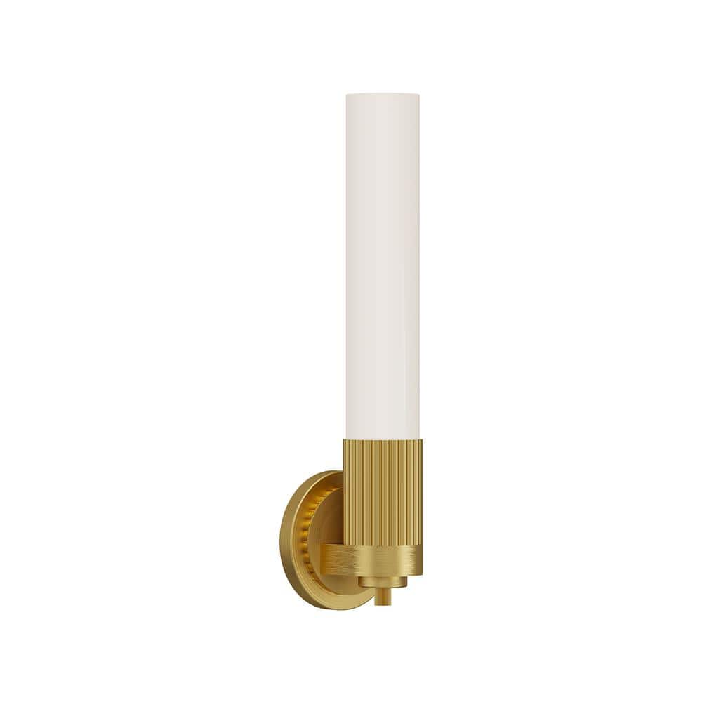 Brushed Gold Outdoor Direct Wired Wall Sconce