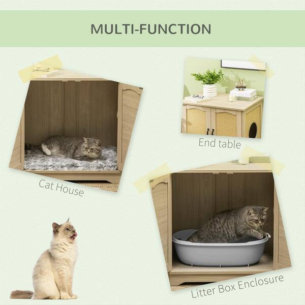 AACULPET Cat Litter Box Enclosure, PS Material Waterproof Hidden
