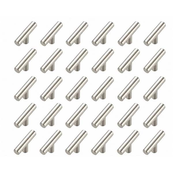 30-Pack Brushed Nickel Cabinet Knobs, Stainless Steel Kitchen Cabinet Handles, 2 in. Single Hole Drawer Pulls