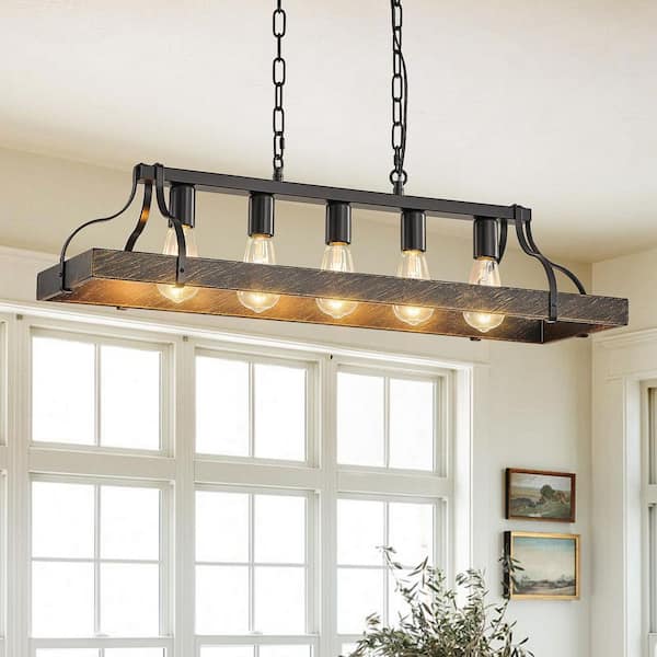 売れ筋商品 LWYTJO Delmis Rustic Island Kitchen Pendant Black 3-Light パーカッション・打楽器