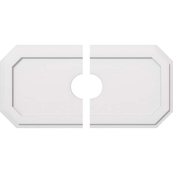 Ekena Millwork 40 in. W x 20 in. H x 6 in. ID x 1 in. P Emerald Architectural Grade PVC Contemporary Ceiling Medallion (2-Piece)
