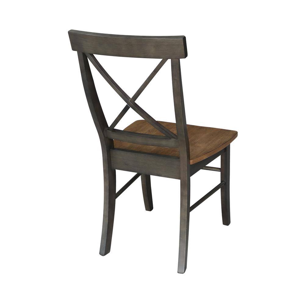 Black Cross Back Solid Wood Side Chair Set