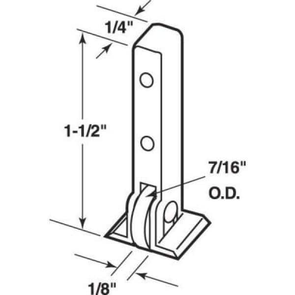 Sliding Window Roller Assembly, 7/16 in. Flat Nylon Roller