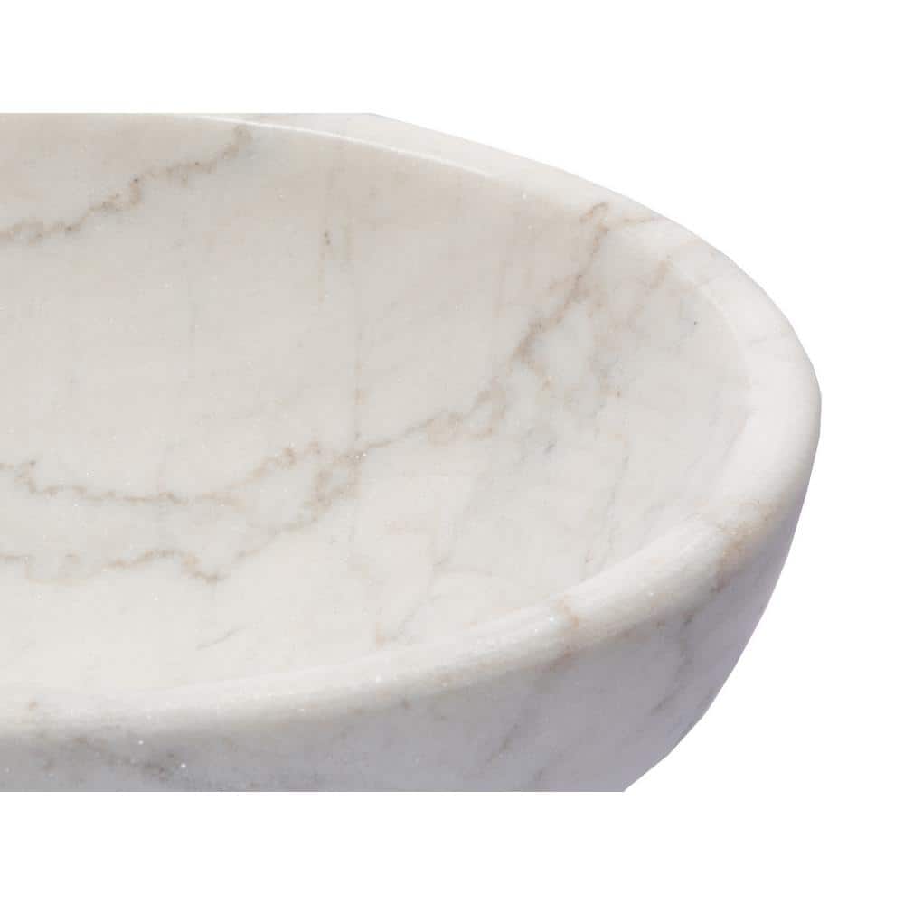 Echo 17'' Honed White Marble Circular Bathroom Sink