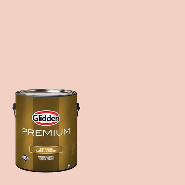 Glidden Premium 1 gal. PPG1063-3 Pale Coral Semi-Gloss Exterior Latex Paint