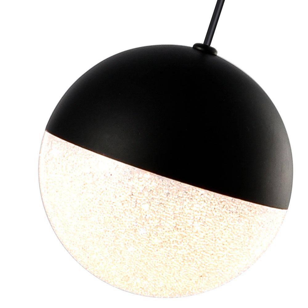 Matte Black Glass LED Jar Pendant Light