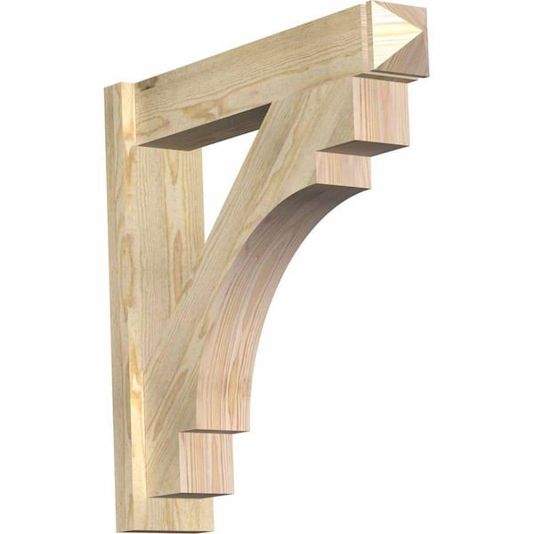 Ekena Millwork 6 in. x 28 in. x 28 in. Douglas Fir Merced Arts and Crafts Rough Sawn Outlooker