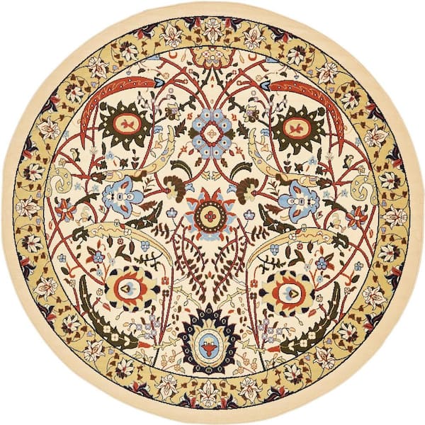 Unique Loom Espahan Cape Cod Beige 8' 0 x 8' 0 Round Rug