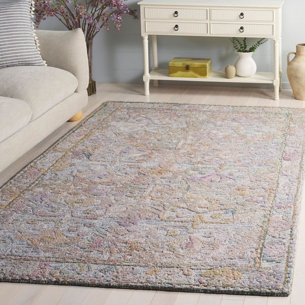 Marquee 6 ft. x 9 ft. Green/Ivory Distressed Oriental Area Rug