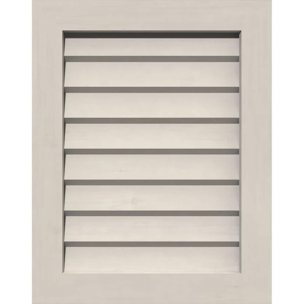 Ekena Millwork 12 inchw x 20 inchh Rectangle Gable Vent (17 inchw x 25 inchh Frame Size): Primed, Non-Functional, Smooth Pine Gable Vent w/ Decorative