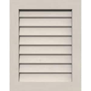 17 in. x 39 in. Rectangular Primed Smooth Pine Wood Built-in Screen Gable Louver Vent