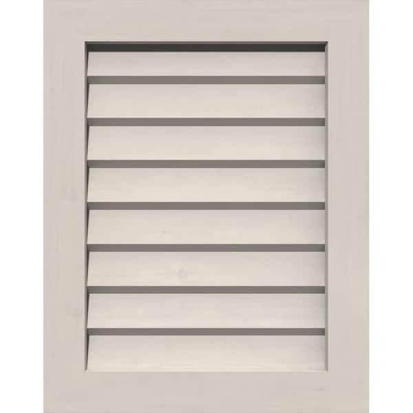 Ekena Millwork 17 in. x 39 in. Rectangular Primed Smooth Pine Wood Built-in Screen Gable Louver Vent