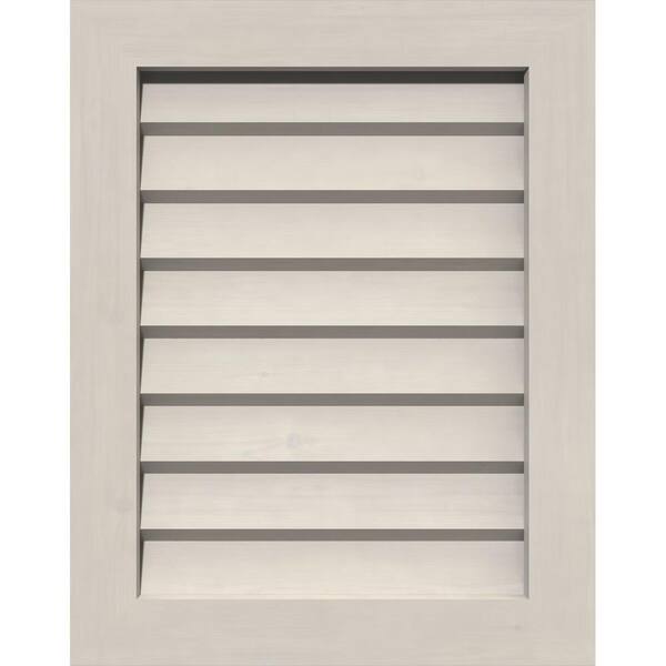 Ekena Millwork 41 in. x 37 in. Rectangular Primed Smooth Pine Wood Paintable Gable Louver Vent Non-Functional