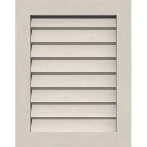 Ekena Millwork 19 in. x 31 in. Rectangular Primed Smooth Western Red Cedar Wood Paintable Gable Louver Vent